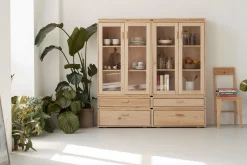 LIBE vitrina doble con 4 cajones 157x161