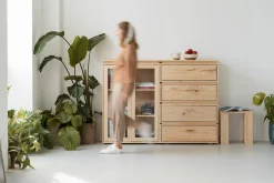LIBE vitrina doble con cajonera 157x115