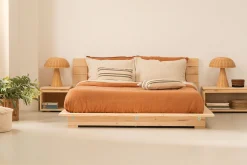 LUR cama tatami con cabecero de pared 140