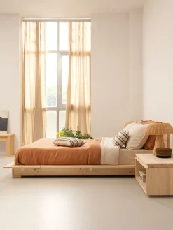 LUR cama tatami con cabecero de pared 140