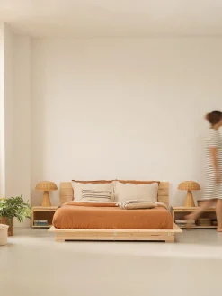 LUR cama tatami con cabecero de pared 160
