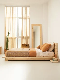 LUR cama tatami con mesitas y cabecero de pared 140